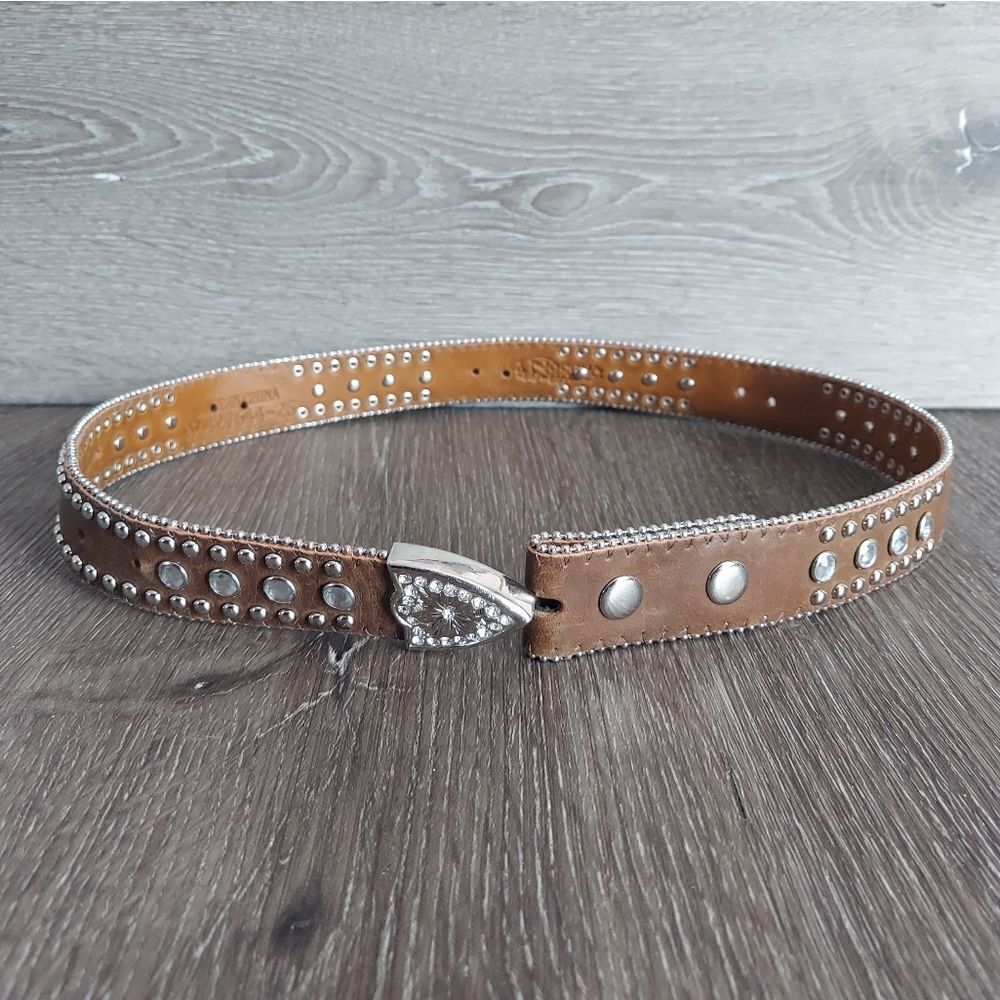 Nocona Bling Rhinestone Embellished Belt Size 26